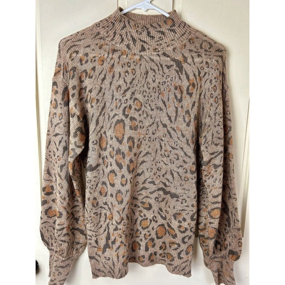 White House Blk. Market Leopard Print Knit Sweater-Med. - Picture 1 of 6